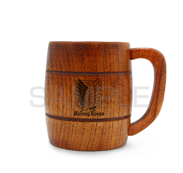 COSPA Attack on Titan Survey Corps Barrel Design Wooden Mug Bild 1