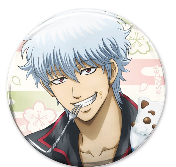 COSPA Gintama Gintoki Sakata 65mm Tin Badge Sakura Pancake and Latte Art Ver. Bild 1