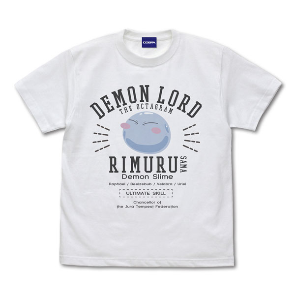 COSPA That Time I Got Reincarnated as a Slime Rimuru-sama College T-shirt /WHITE-S gambar 1