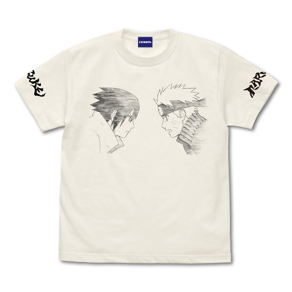 COSPA NARUTO Shippuden Naruto & Sasuke T-shirt /VANILLA WHITE-S