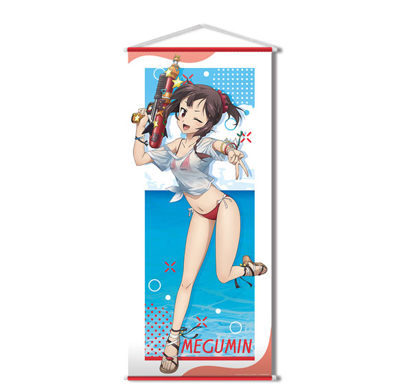 License Agent Kono Subarashii Sekai ni Bakuen wo! Almost Life-size Wall Scroll 01 (Megumin / T-shirt Swimsuit Ver.) [New Illustration] รูปภาพ 1