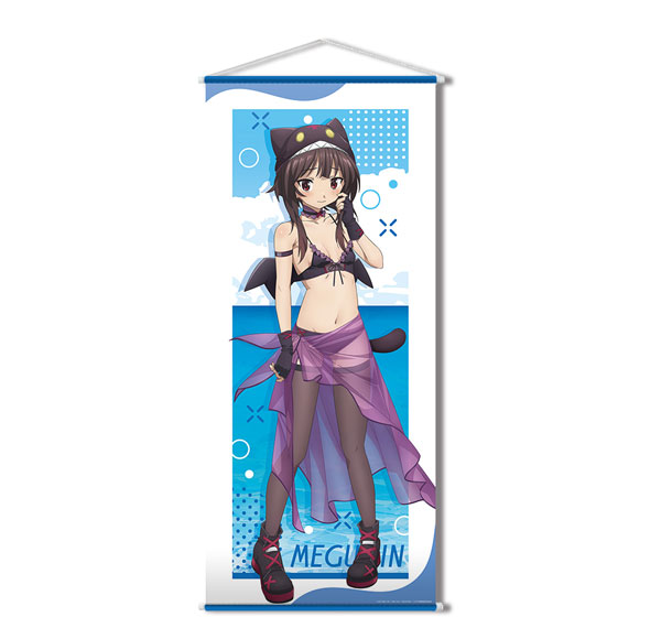 License Agent Kono Subarashii Sekai ni Bakuen wo! Almost Life-size Wall Scroll 02 (Megumin / Chomusuke Style Swimsuit Ver.) [New Illustration] รูปภาพ 1