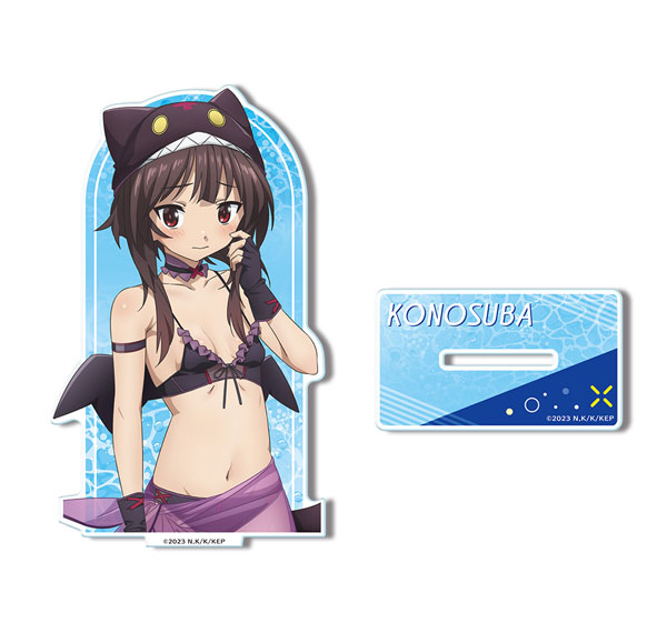 License Agent Kono Subarashii Sekai ni Bakuen wo! Acrylic Stand 04 (Megumin / Chomusuke Style Swimsuit Ver./B) [New Illustration] รูปภาพ 1