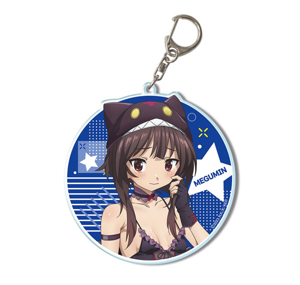 License Agent Kono Subarashii Sekai ni Bakuen wo! Big Acrylic Keychain 02 (Megumin / Chomusuke Style Swimsuit Ver.) [New Illustration] รูปภาพ 1