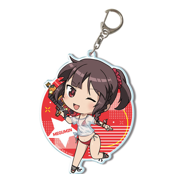 License Agent Kono Subarashii Sekai ni Bakuen wo! Big Acrylic Keychain 03 (Megumin / Chibi Chara T-shirt Swimsuit Ver.) Bild 1