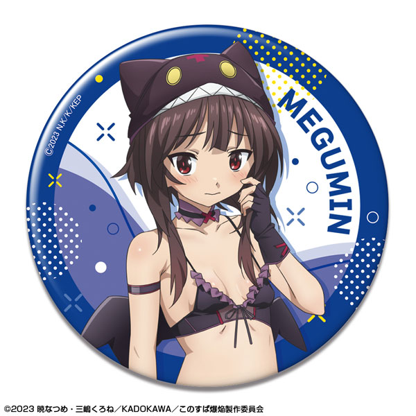 License Agent Kono Subarashii Sekai ni Bakuen wo! Tin Badge 02 (Megumin / Chomusuke Style Swimsuit Ver./A) [New Illustration]