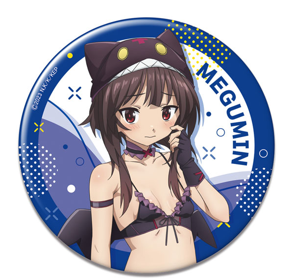 License Agent Kono Subarashii Sekai ni Bakuen wo! Tin Badge 02 (Megumin / Chomusuke Style Swimsuit Ver./A) [New Illustration] รูปภาพ 1