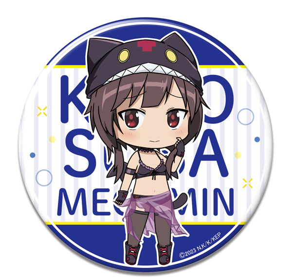 License Agent Kono Subarashii Sekai ni Bakuen wo! Tin Badge 06 (Megumin / Chibi Chara Chomusuke Style Swimsuit Ver.) รูปภาพ 1