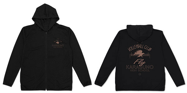COSPA Haikyuu!! Karasuno High School Volleyball Club Thin Dry Hoodie /BLACK-L