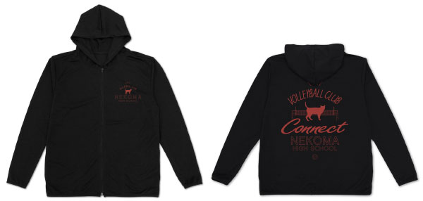 COSPA Haikyuu!! Nekoma High School Volleyball Club Thin Dry Hoodie /BLACK-L