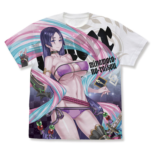COSPA Fate/Grand Order Lancer/Minamoto no Raikou Full Graphic T-shirt /WHITE-XL