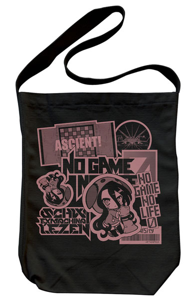 COSPA No Game No Life Zero Schwi Sticker Style Design Shoulder Tote Bag /BLACK