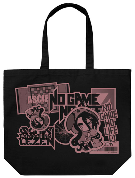 COSPA No Game No Life Zero Schwi Sticker Style Design Large Tote Bag /BLACK Bild 1