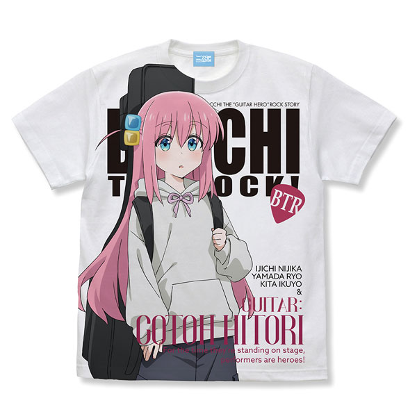 COSPA Anime "BOCCHI THE ROCK!" New Illustration Hitori Gotoh Full Graphic T-shirt Street Fashion Ver. /WHITE-L รูปภาพ 1