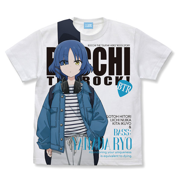 COSPA Anime "BOCCHI THE ROCK!" New Illustration Ryo Yamada Full Graphic T-shirt Street Fashion Ver. /WHITE-XL