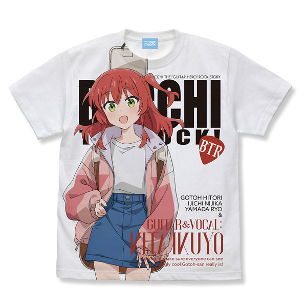 COSPA Anime "BOCCHI THE ROCK!" New Illustration Ikuyo Kita Full Graphic T-shirt Street Fashion Ver. /WHITE-M hình ảnh 1