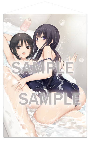 Brendream Coffee Kizoku B1 Wall Scroll BATH Roman -School Swimsuit Two Shot- รูปภาพ 1