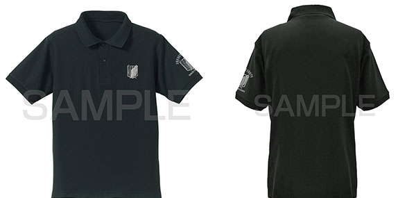 COSPA Attack on Titan Survey Corps Embroidery Polo Shirt /BLACK-S รูปภาพ 1