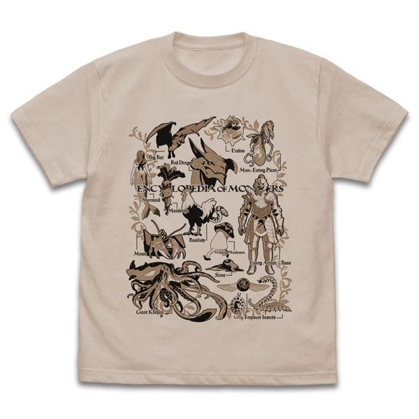 COSPA Delicious in Dungeon Encyclopedia of Monsters T-shirt /SAND BEIGE-L