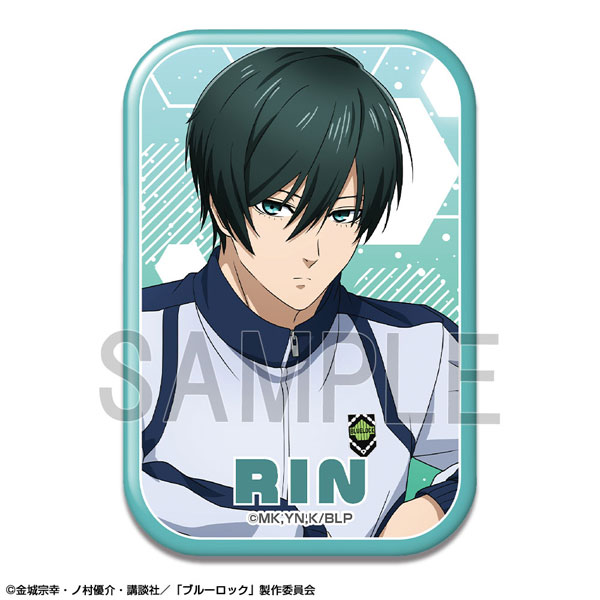 License Agent TV Anime "Bluelock" Rectangle Tin Badge Design 18 (Rin Itoshi /C) 图片 1