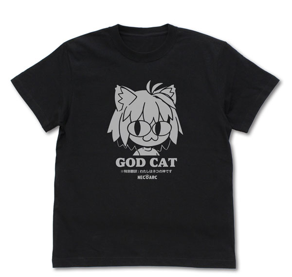 COSPA Tsukihime -A piece of blue glass moon- GOD CAT Neko Arc T-shirt /BLACK-L รูปภาพ 1