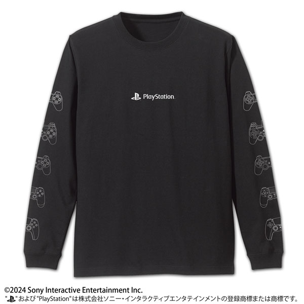 COSPA PlayStation Ribbed Long Sleeve T-shirt for PlayStation Controller Line-ups Ver./BLACK-XL imagen 1