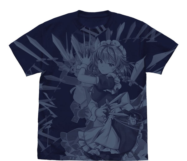 COSPA Touhou LostWord Sakuya Izayoi All Print T-shirt /NAVY-L รูปภาพ 1