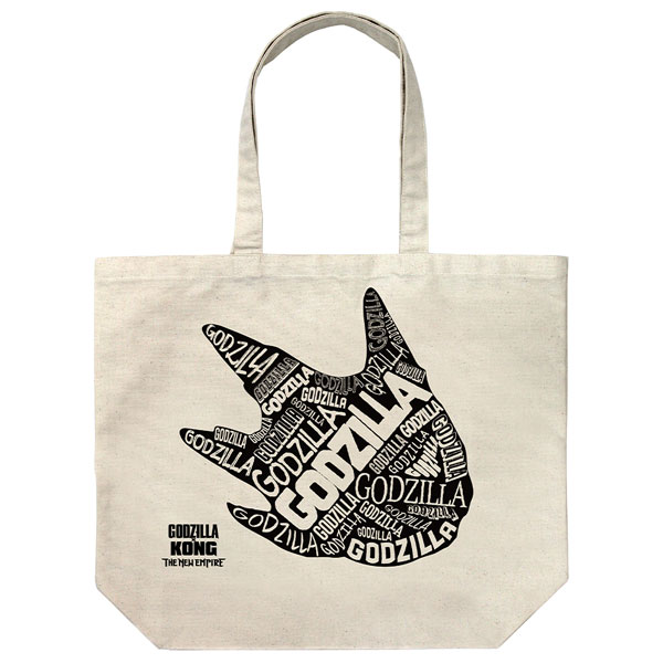 COSPA "Godzilla x Kong: The New Empire" Godzilla Footprint Logo Large Tote Bag /NATURAL