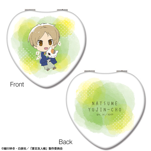 License Agent Natsume's Book of Friends Heart-shaped Compact Mirror Ver.2 Design 01 (Takashi Natsume & Nyanko Sensei)