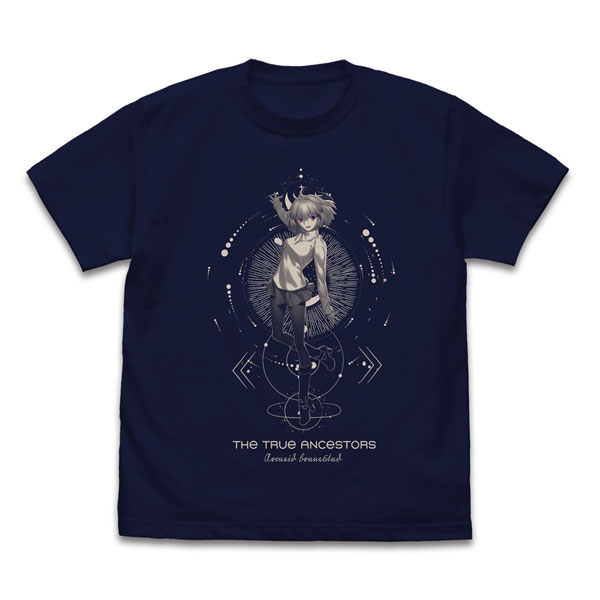 COSPA Tsukihime -A piece of blue glass moon- Yoru o Kakeru Shiroi Keshin Arcueid Brunestud T-shirt /NAVY-XL