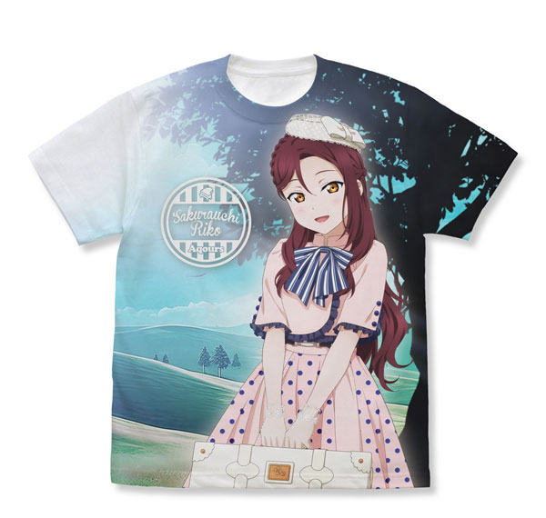 COSPA Love Live! Sunshine!! New Illustration Riko Sakurauchi Full Graphic T-shirt Solo Concert ver./WHITE-S