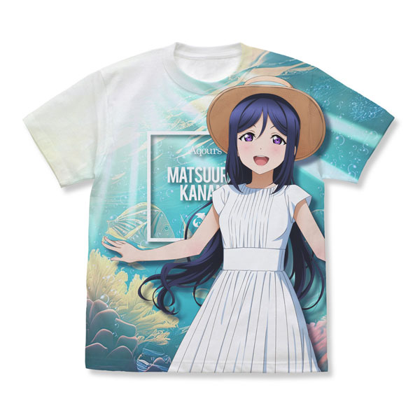 COSPA Love Live! Sunshine!! New Illustration Kanan Matsuura Full Graphic T-shirt Solo Concert ver./WHITE-L