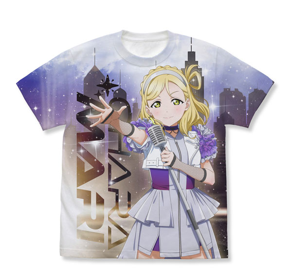 COSPA Love Live! Sunshine!! New Illustration Mari Ohara Full Graphic T-shirt Solo Concert ver./WHITE-XL
