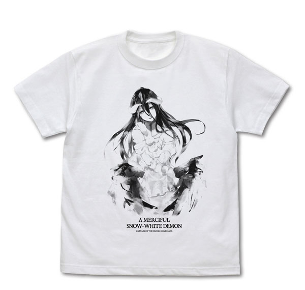COSPA OVERLORD: The Sacred Kingdom Movie Albedo T-shirt A Merciful Snow-White Demon Ver./WHITE-L