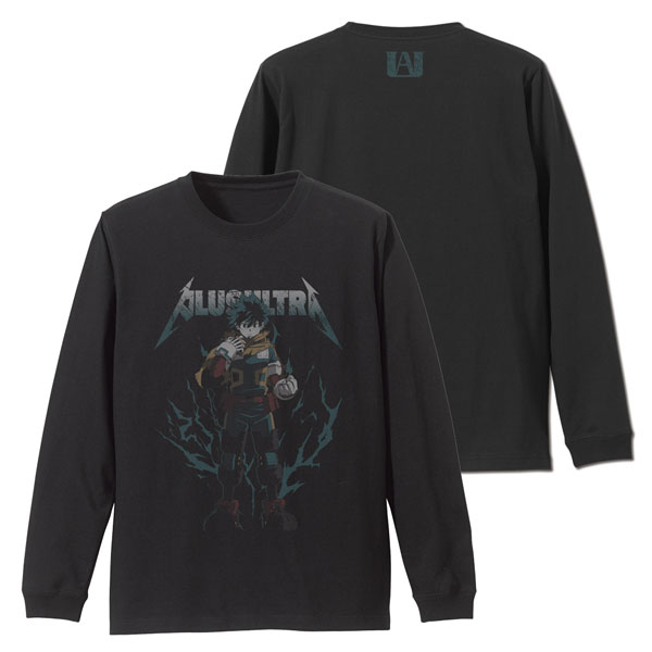 COSPA TV Anime "My Hero Academia" Izuku Midoriya Sleeve Rib Long Sleeve T-shirt /BLACK-XL
