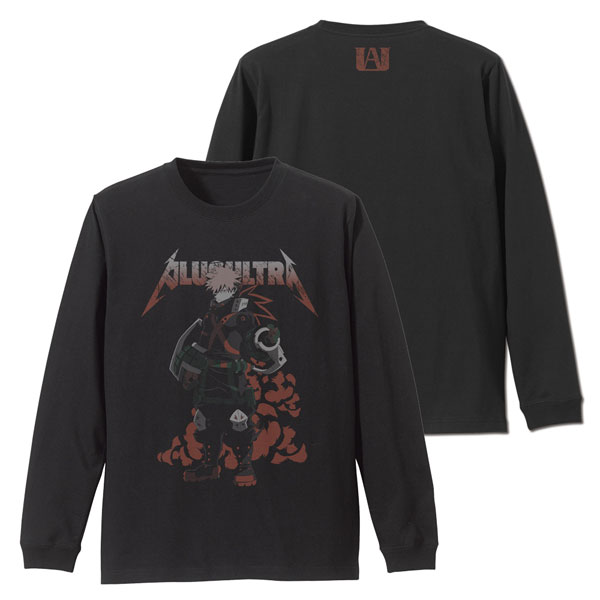 COSPA TV Anime "My Hero Academia" Katsuki Bakugo Sleeve Rib Long Sleeve T-shirt /BLACK-XL