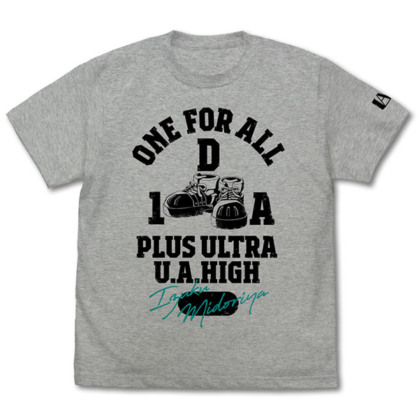 COSPA TV Anime "My Hero Academia" Izuku Midoriya College T-shirt /MIX GRAY-XL