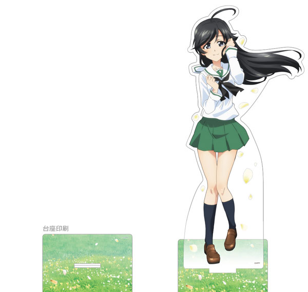 Curtain Damashii Girls und Panzer das Finale New Illustration Jumbo Acrylic Stand (Hana Isuzu / School Uniform)