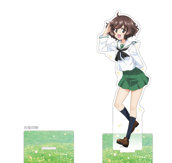 Curtain Damashii Girls und Panzer das Finale New Illustration Jumbo Acrylic Stand (Yukari Akiyama / School Uniform)