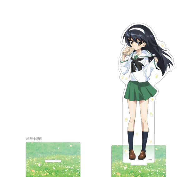 Curtain Damashii Girls und Panzer das Finale New Illustration Jumbo Acrylic Stand (Mako Reizei / School Uniform) 图片 1