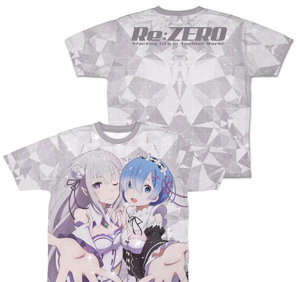 COSPA Re:ZERO -Starting Life in Another World- Emilia & Rem Double-sided Full Graphic T-shirt /S รูปภาพ 1
