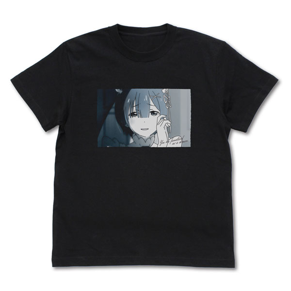 COSPA Re:ZERO -Starting Life in Another World- Oni Gakatte masune Photo T-shirt /BLACK-M