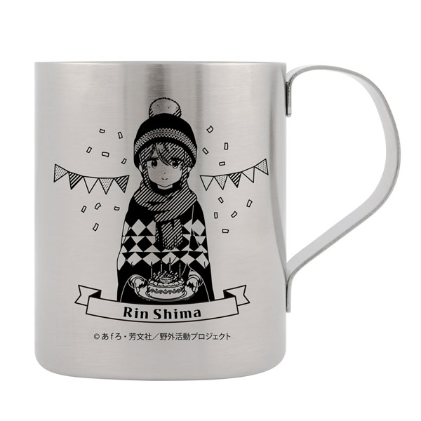 COSPA Yuru Camp SEASON3 New Illustration Rin Shima Double-layered Stainless Steel Mug Birthday Camp Ver.