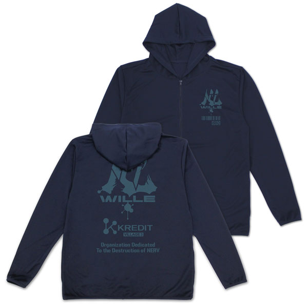 COSPA EVANGELION WILLE&KREDIT Thin Dry Hoodie /NAVY-XXL