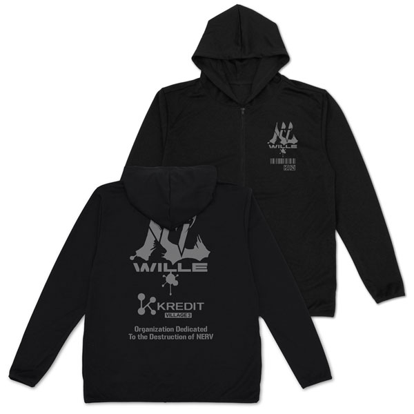 COSPA EVANGELION WILLE&KREDIT Thin Dry Hoodie /BLACK-L