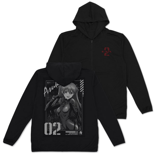 COSPA EVANGELION Asuka Langley Shikinami Thin Dry Hoodie /BLACK-XL