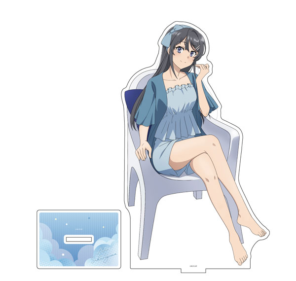 Curtain Damashii Rascal Does Not Dream of a Knapsack Kid New Illustration Jumbo Acrylic Stand (Mai Sakurajima / Loungewear) image 1