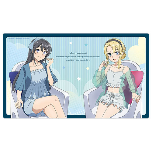 Curtain Damashii Rascal Does Not Dream of a Knapsack Kid New Illustration Rubber Mat (Mai Sakurajima & Nodoka Toyohama / Loungewear) image 1