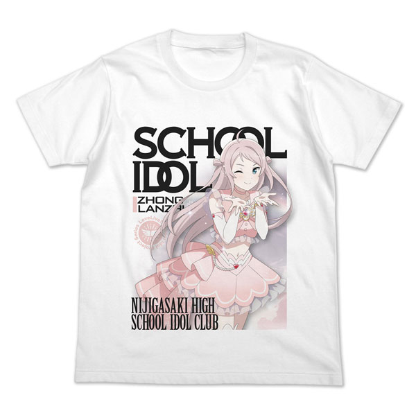 COSPA Love Live! Nijigasaki High School Idol Club Lanzhu Zhong Full Color T-shirt Official Card Game Ver./WHITE-XL