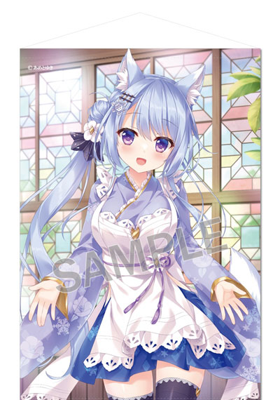 Brendream Yuki Ameto B2 Wall Scroll Japanese Style Maid Kitsune-san รูปภาพ 1